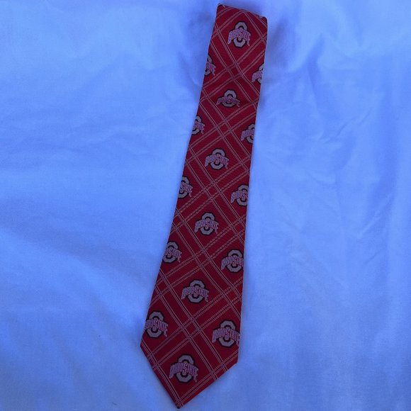 Bright Bold Ohio State University Buckeyes polyester men's neck tie 57x4 - Picture 1 of 3
